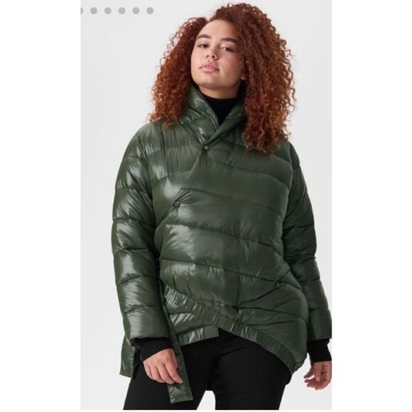 Universal Standard Kanda Puffer Jacket Winter Coat green women's size medium - Picture 1 of 5
